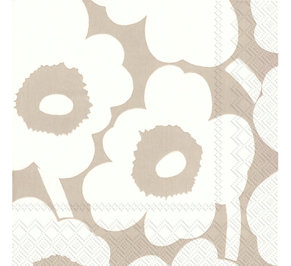 Marimekko Unikko lin krem kaffeservietter Ihr