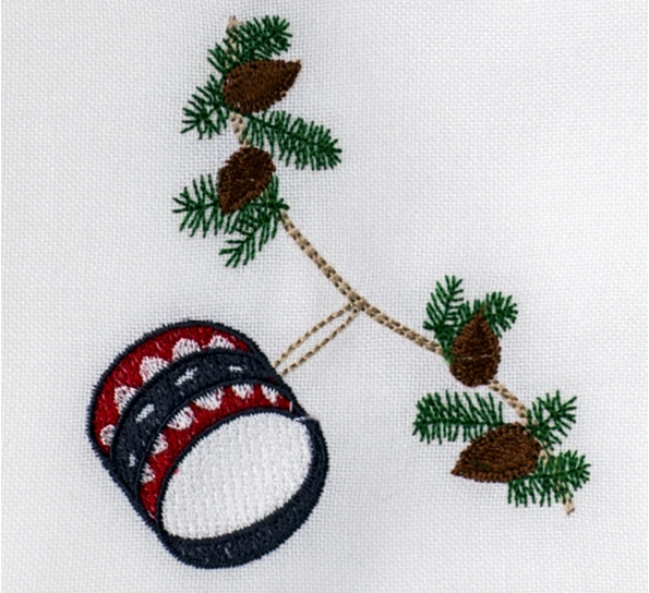 Juleserviett med tromme fra Langkilde & Søn