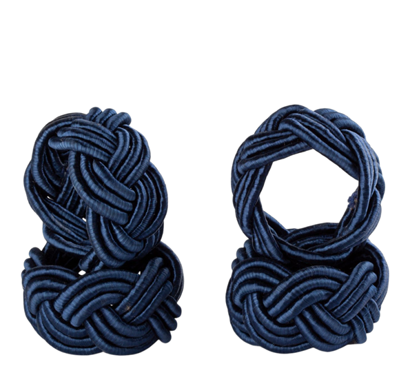 Pleated serviettringer 4-pk blå fra Chamois